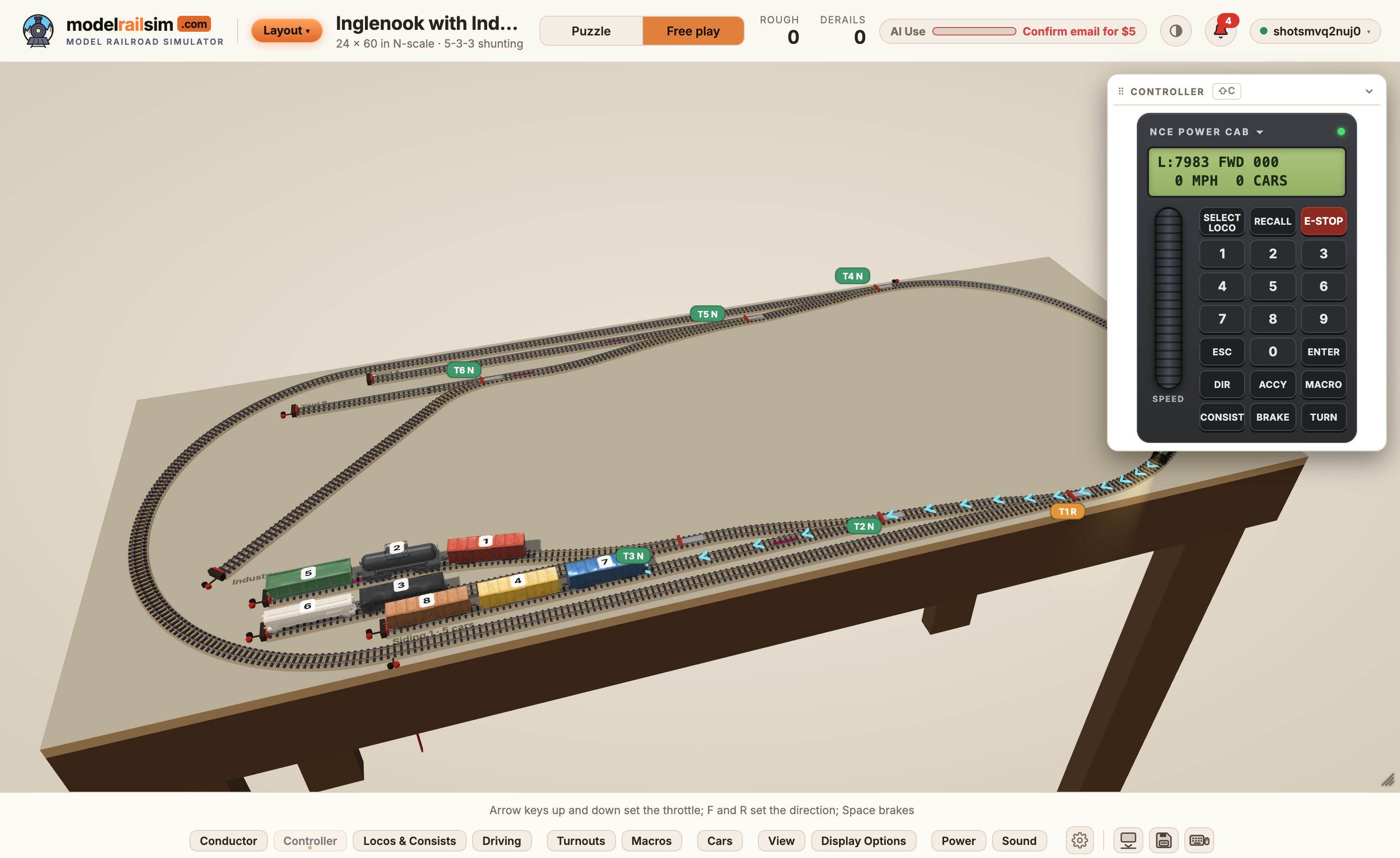 The layout in 3D on its table
