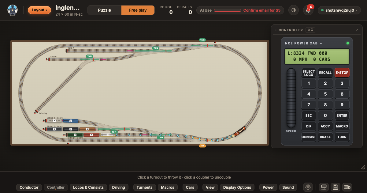 modelrailsim.com · Model railroad simulator in your browser